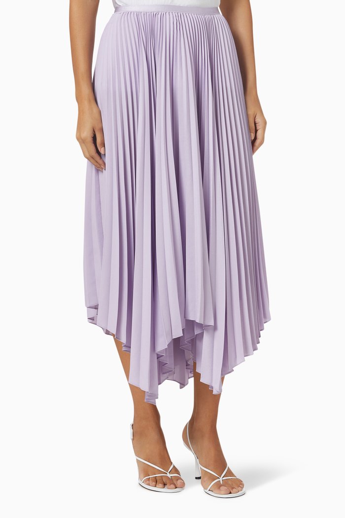 

Pleated Handkerchief Skirt in Georgette, Purple