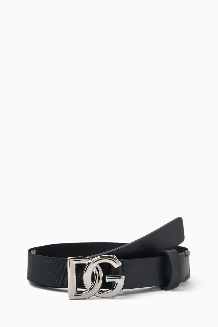 

Logo Belt in Leather, Black