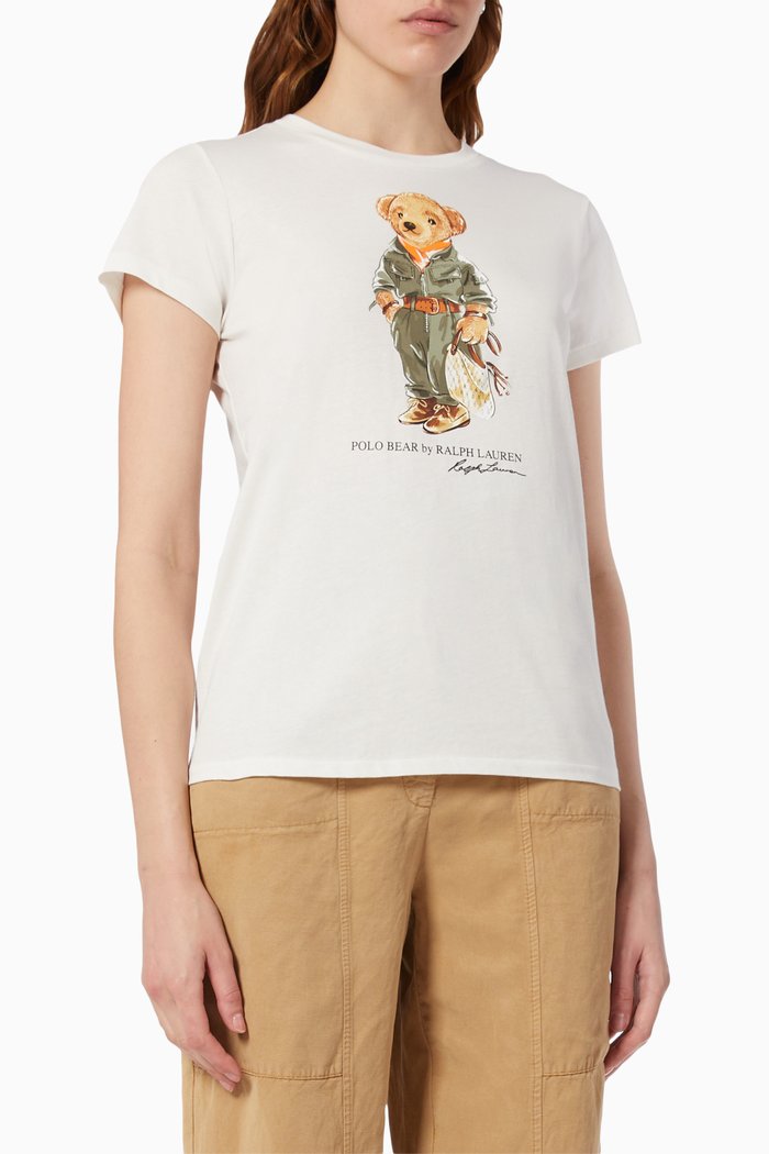 

Polo Bear Logo T-shirt in Jersey, White