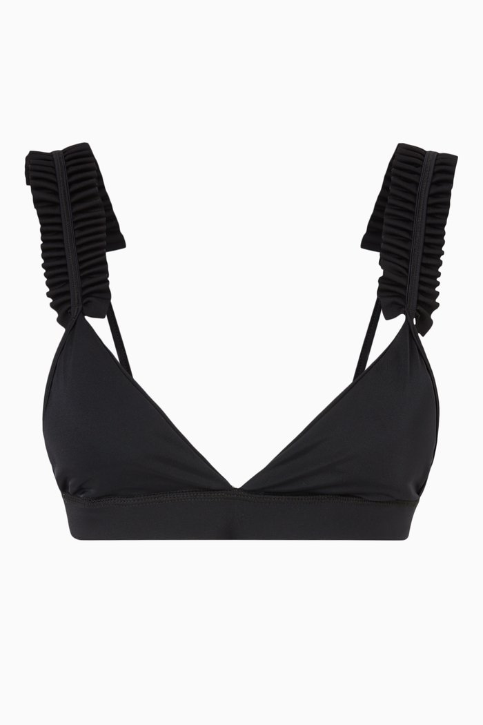 

Iza Triangular Bikini Top, Black
