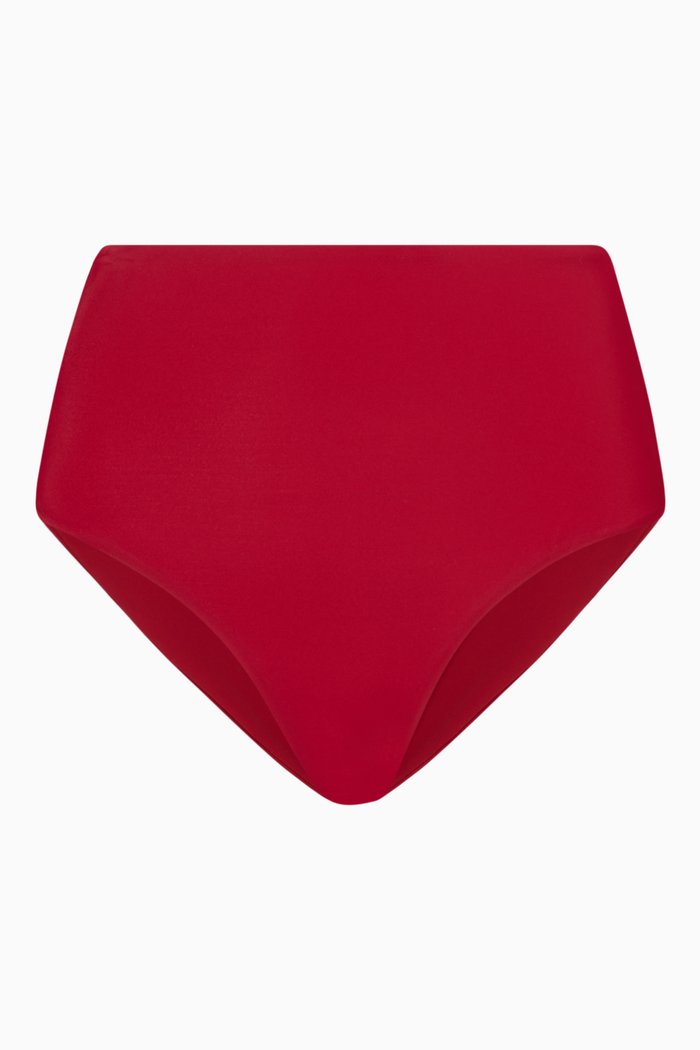 

Ella High-waist Bikini Bottoms, Burgundy