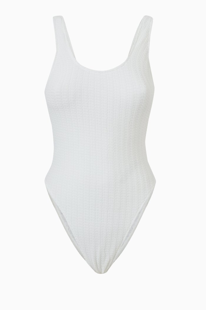 

Seersucker Swimsuit, White