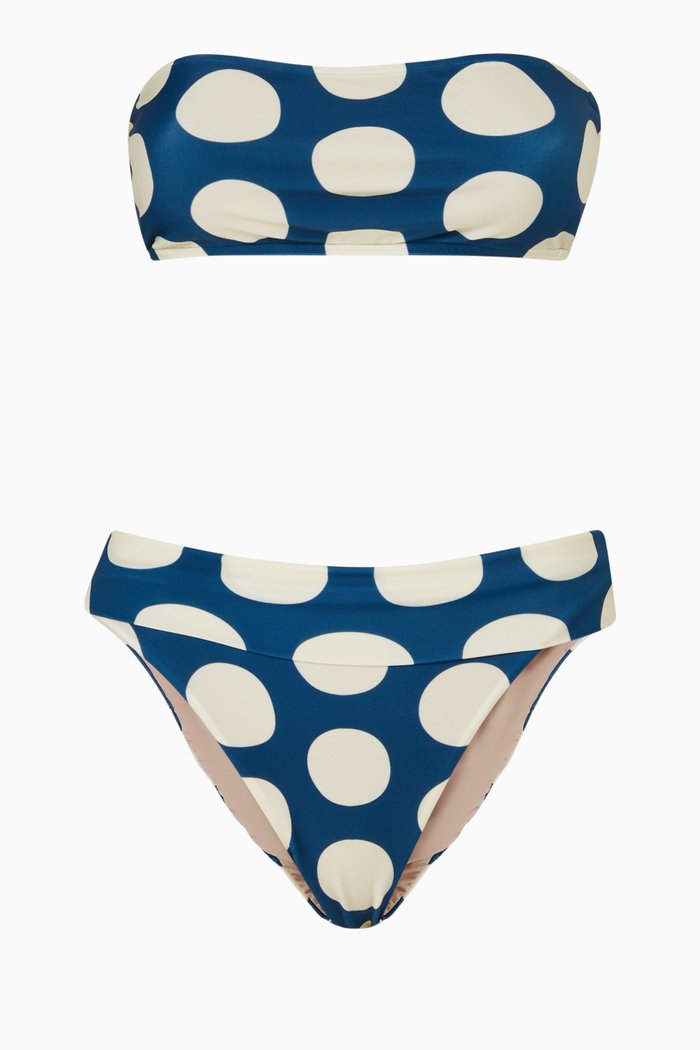 

Pois Compose Bandeau Bikini Set, Blue