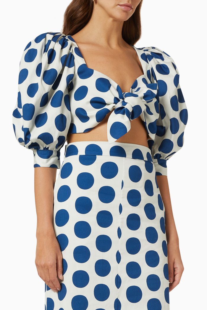 

Pois Compose Puff Sleeve Blouse in Cotton, Neutral