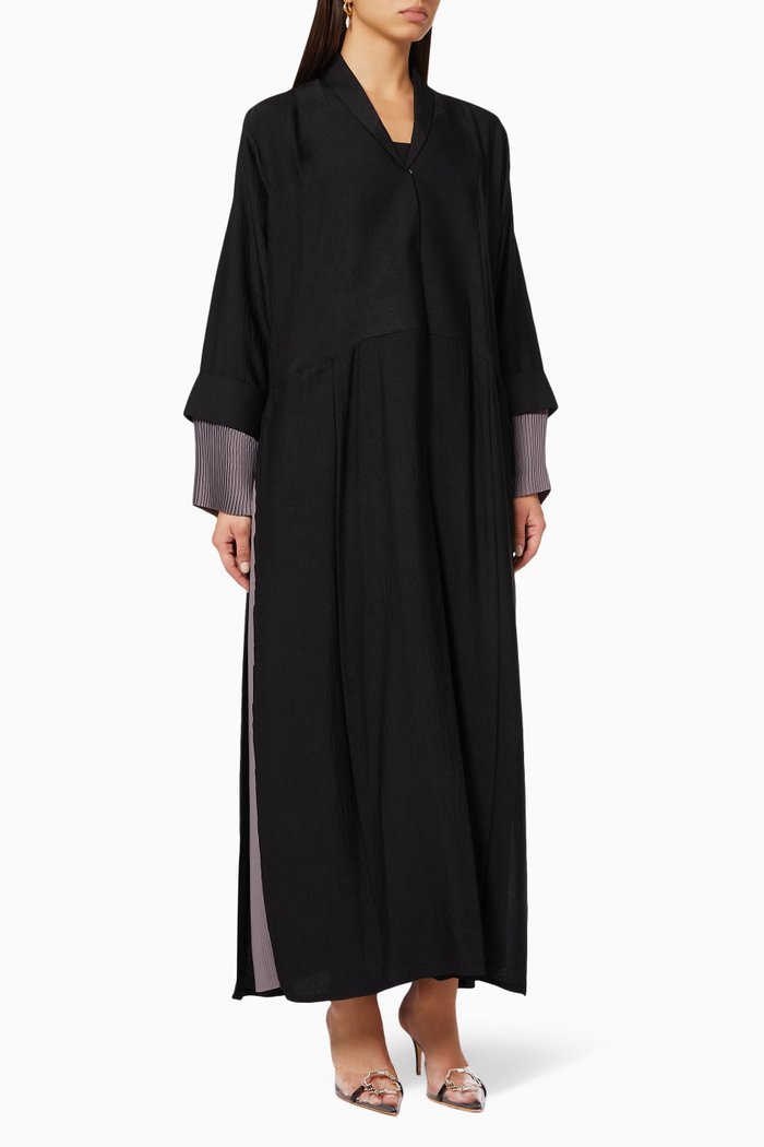 

Colour-blocking Abaya, Black