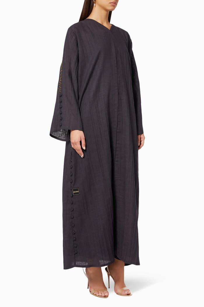 

Beaded Abaya, Grey