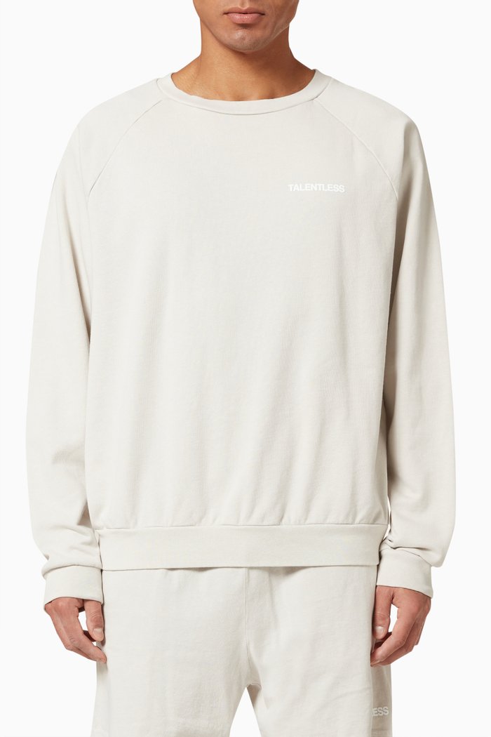 

Raglan Crewneck in Cotton Fleece, Grey