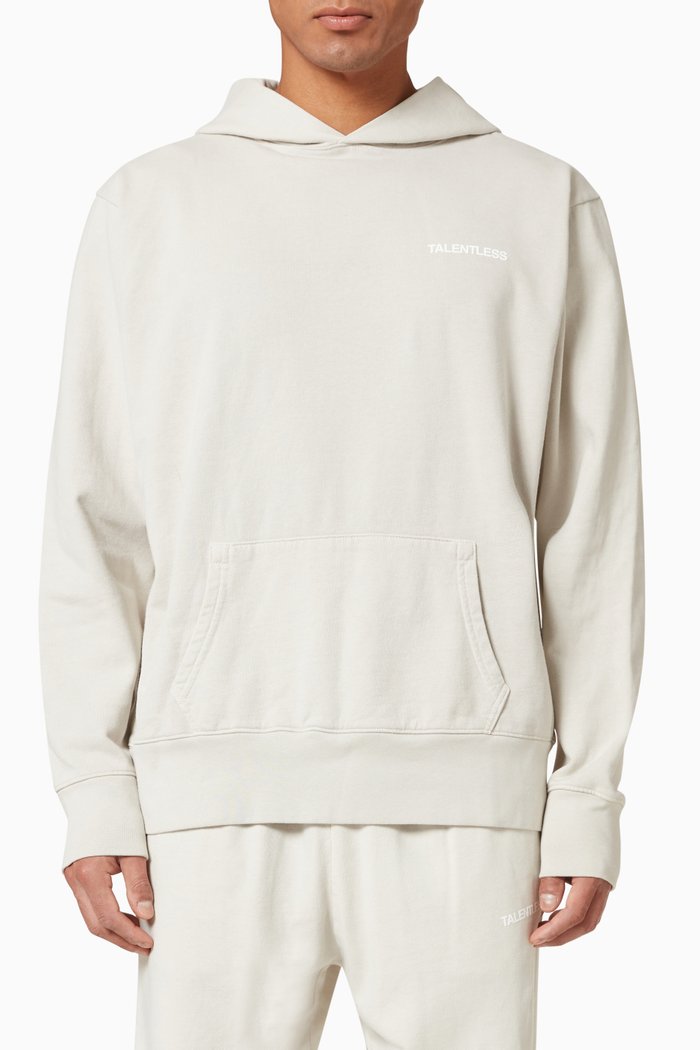

Oversized Hoodie in Cotton Fleece, Grey
