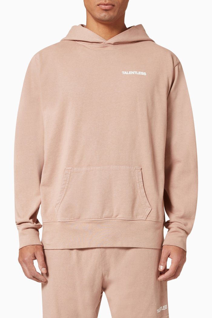 

Oversized Hoodie in Cotton Fleece, Brown