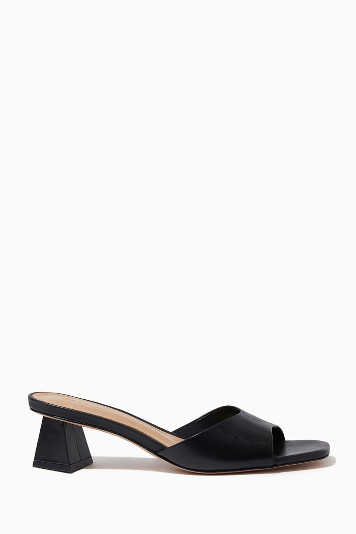 

Slip-on Mules in Smooth Leather, Black