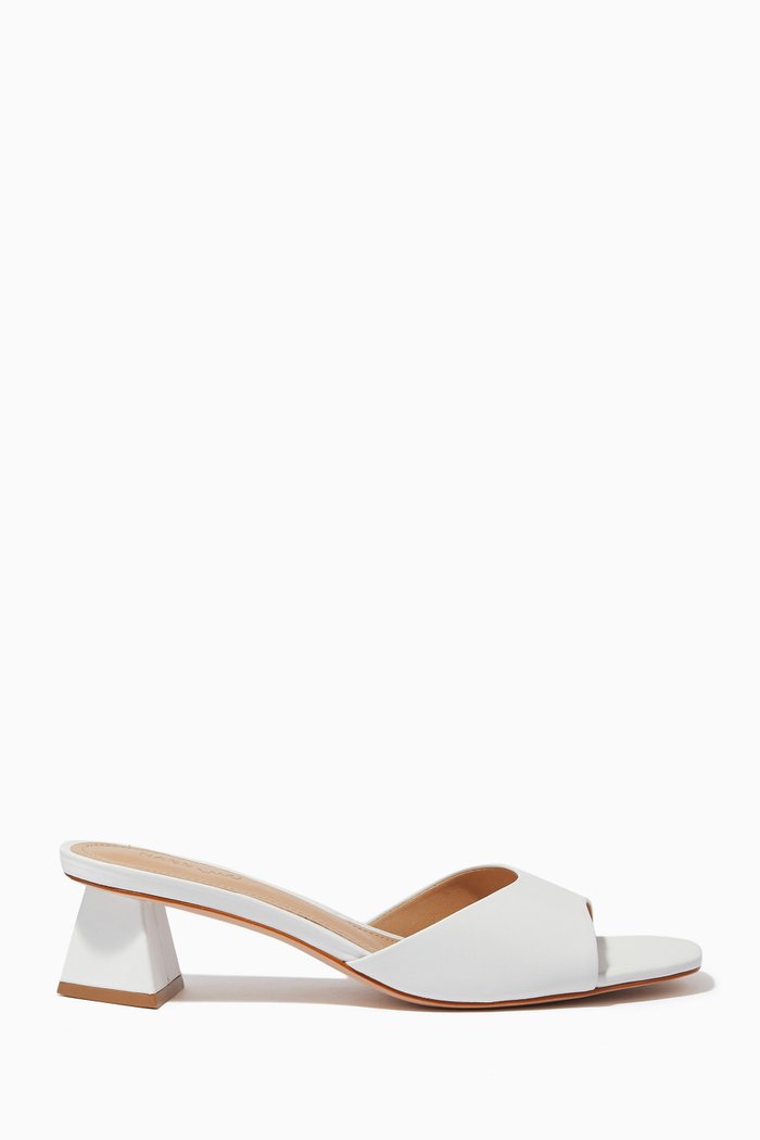 

Slip-on Mules in Smooth Leather, White