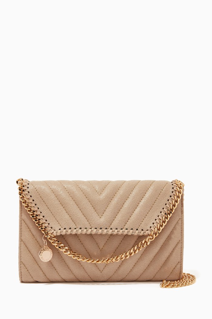 

Mini Falabella Shoulder Bag in Chevron Shaggy Deer, Neutral