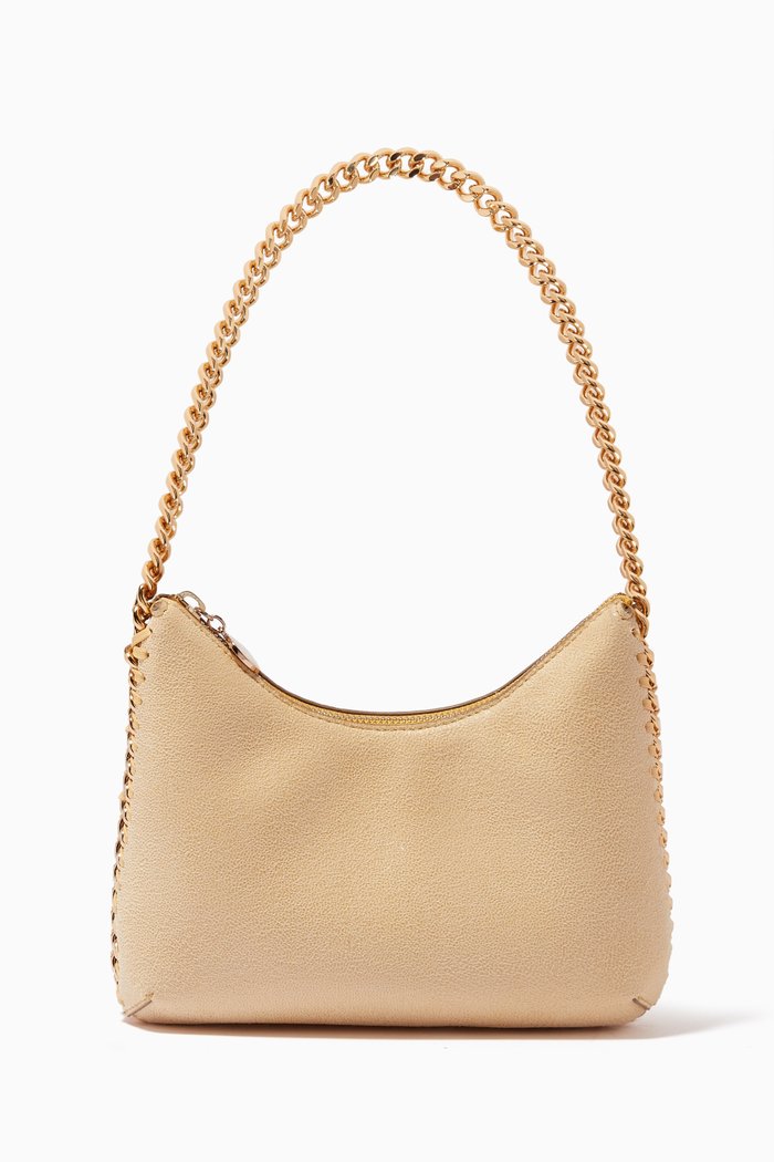 

Mini Falabella Zip Shoulder Bag in Shaggy Deer, Neutral