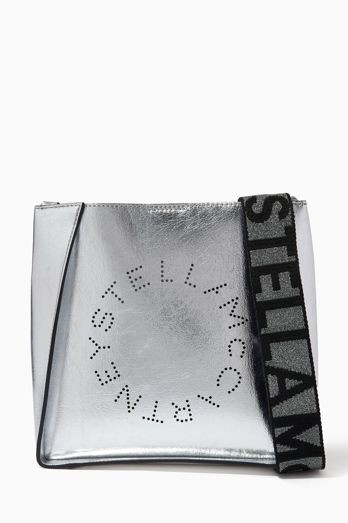 

Stella Logo Shoulder Bag in Eco Alter Nappa, Silver