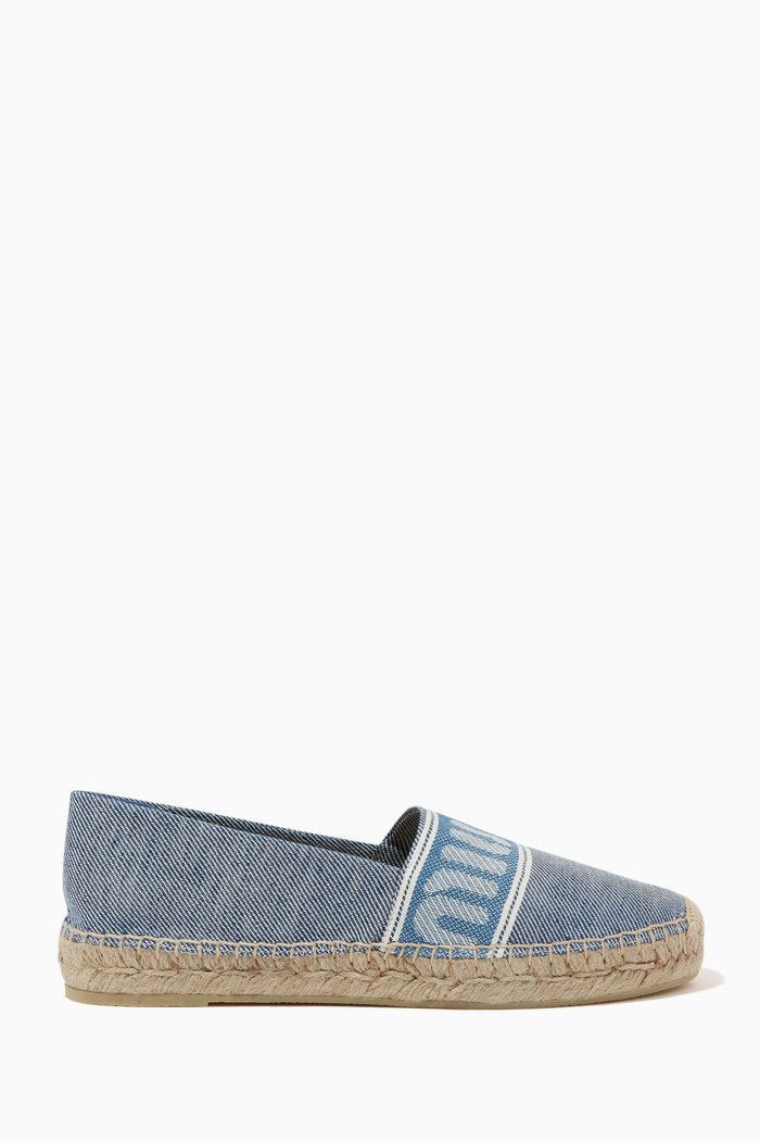 

Logo Espadrilles in Denim Jacquard, Blue