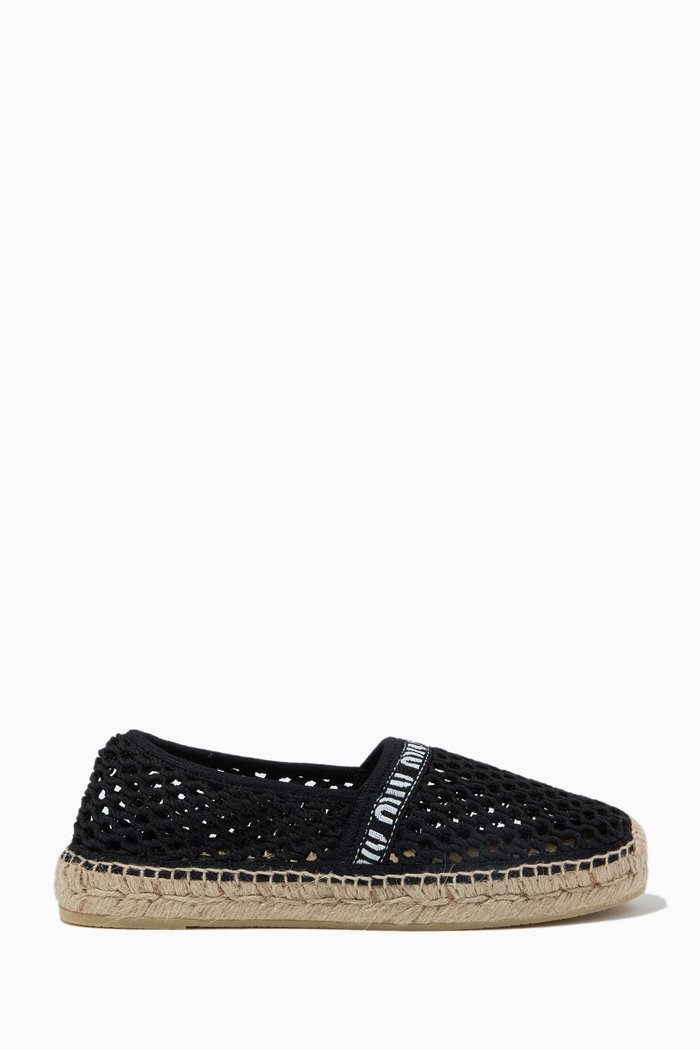 

Logo Espadrilles in Macrame Net, Black