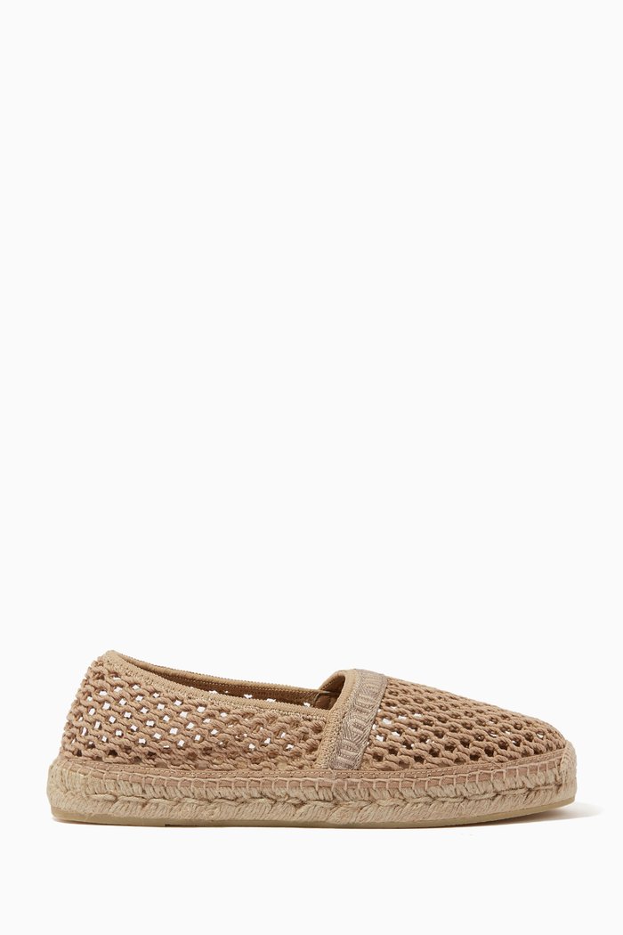 

Logo Espadrilles in Macrame Net, Brown