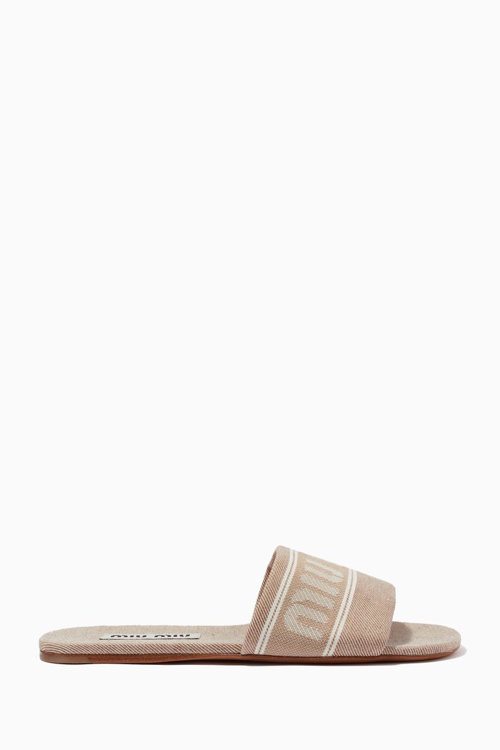 

Logo Slides in Denim Jacquard, Neutral