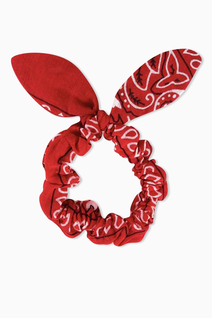 

Chouchou Bandana Hair Tie in Cotton, Red