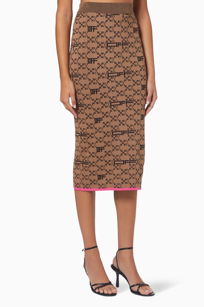 

Arrows Skirt in Ribbed Jersey, Brown