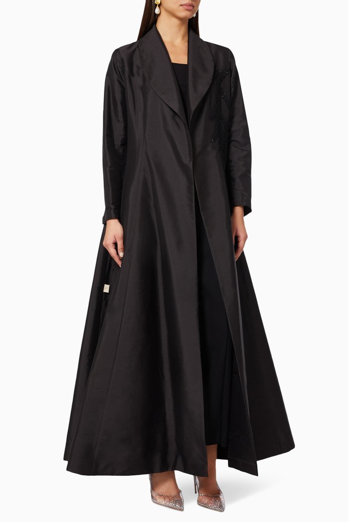 

A-Line Lapel Abaya, Black