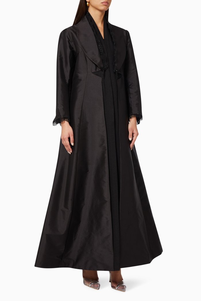

A-Line Lapel Abaya, Black