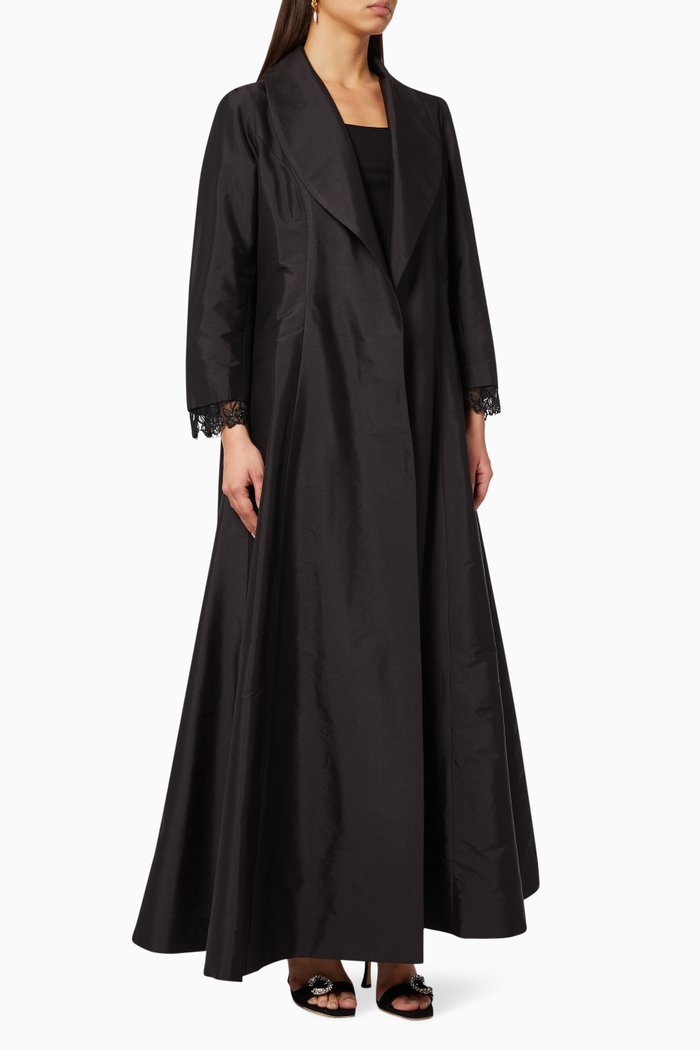 

A-Line Lapel Abaya, Black