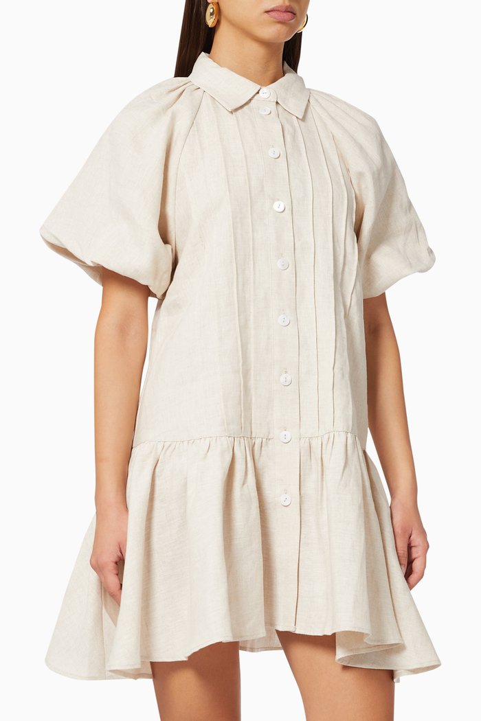 

Need Me More Mini Dress in Linen Blend, Neutral