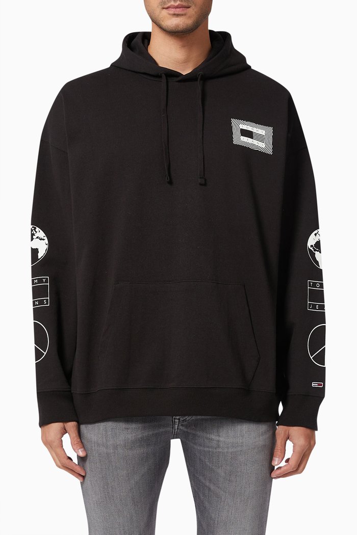 

Unity Back Graphic Hoodie in Recycled Cotton Terry, Black