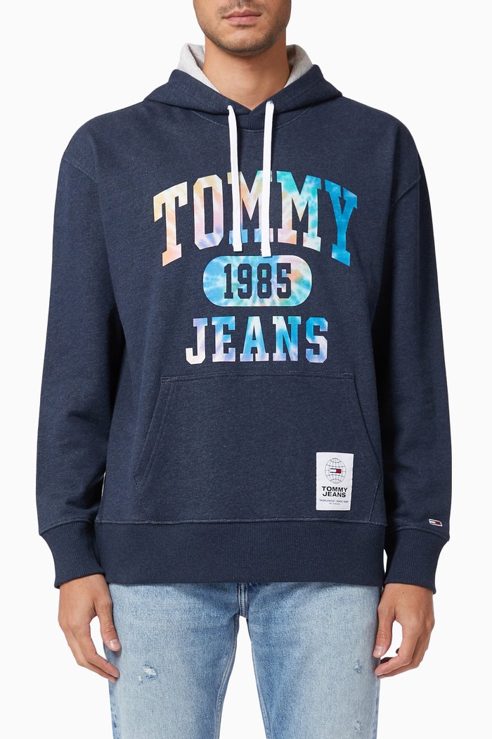 

Tie-Dye Logo Hoodie in Organic Cotton, Blue