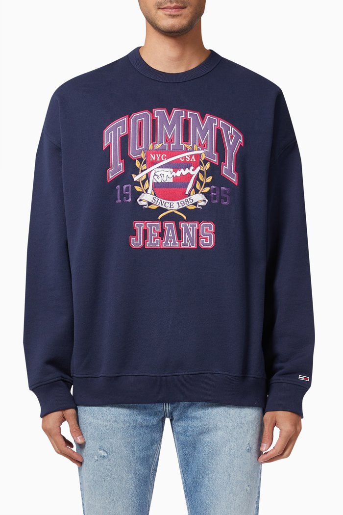 

Logo Sweatshirt in Cotton Blend, Blue