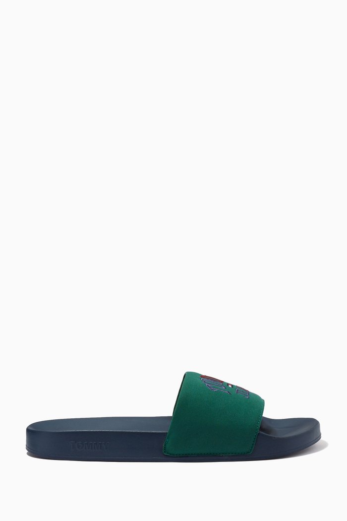 

Varsity Tommy Jeans Pool Slides in Nylon, Green