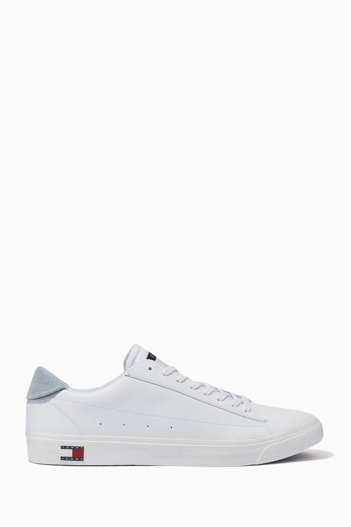 

Logo Vulcanized Low Sneakers in Leather, White