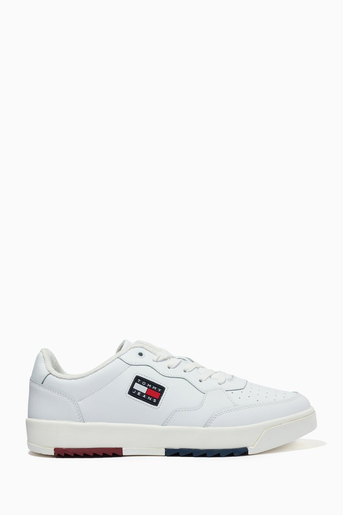 

Basket Trainers in Leather, White