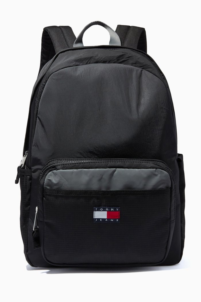 

Casual Utility Backpack in Nylon, Black