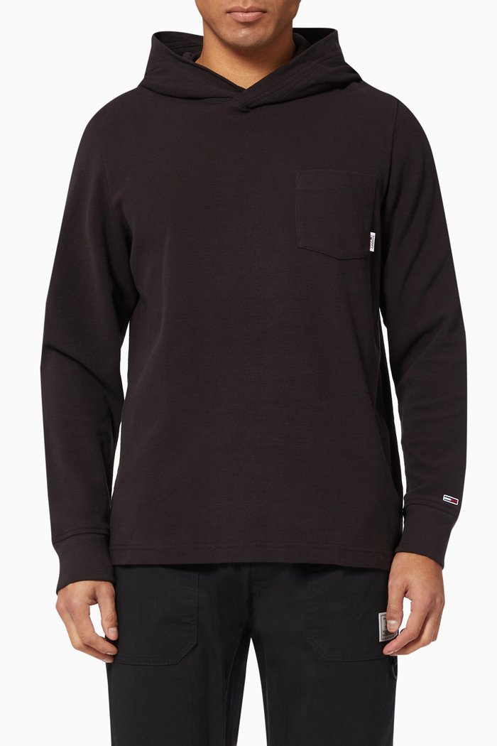 

Hooded Sweatshirt in Cotton, Black