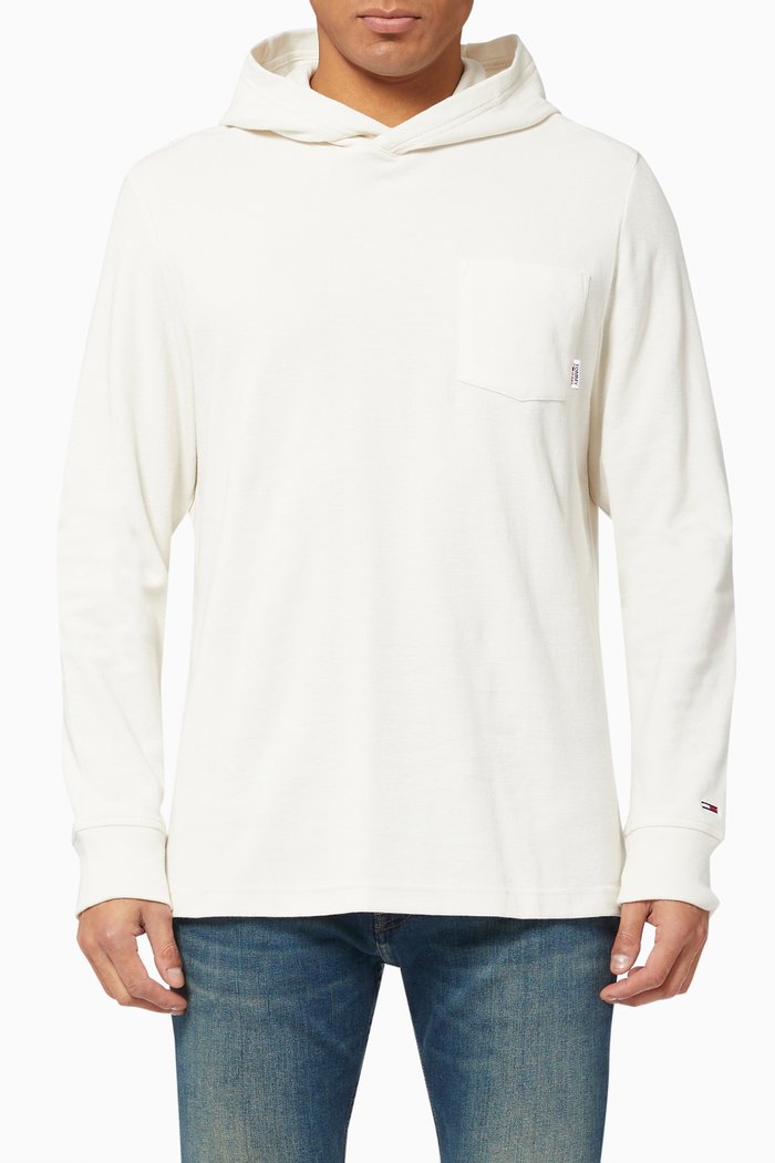 

Hooded Sweatshirt in Cotton, White