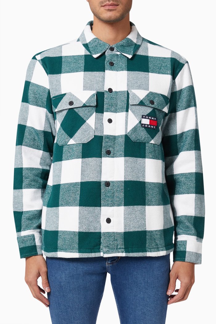 

Oversized Shirt in Flannel, Green