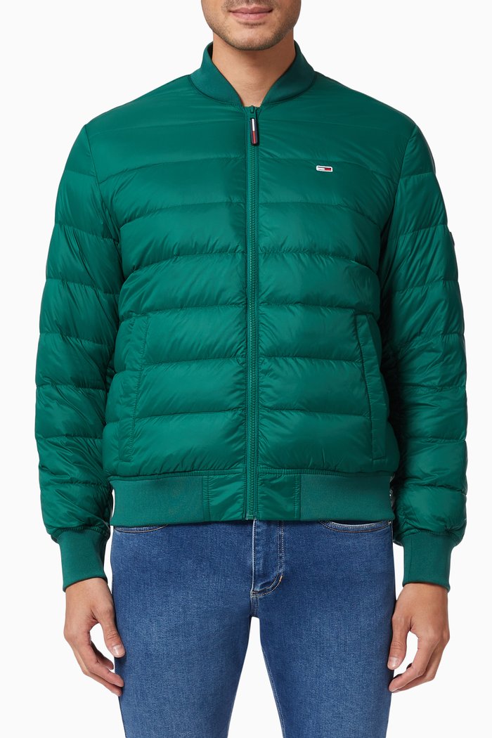 

Quilted Bomber Jacket, Green