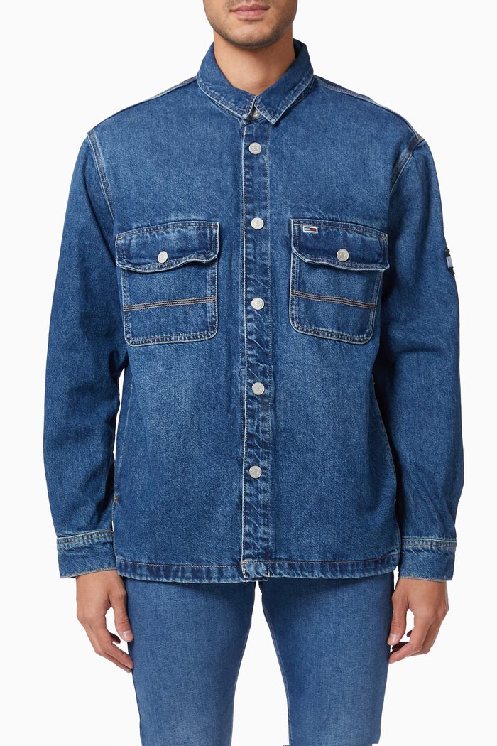 

Denim Worker Shacket, Blue