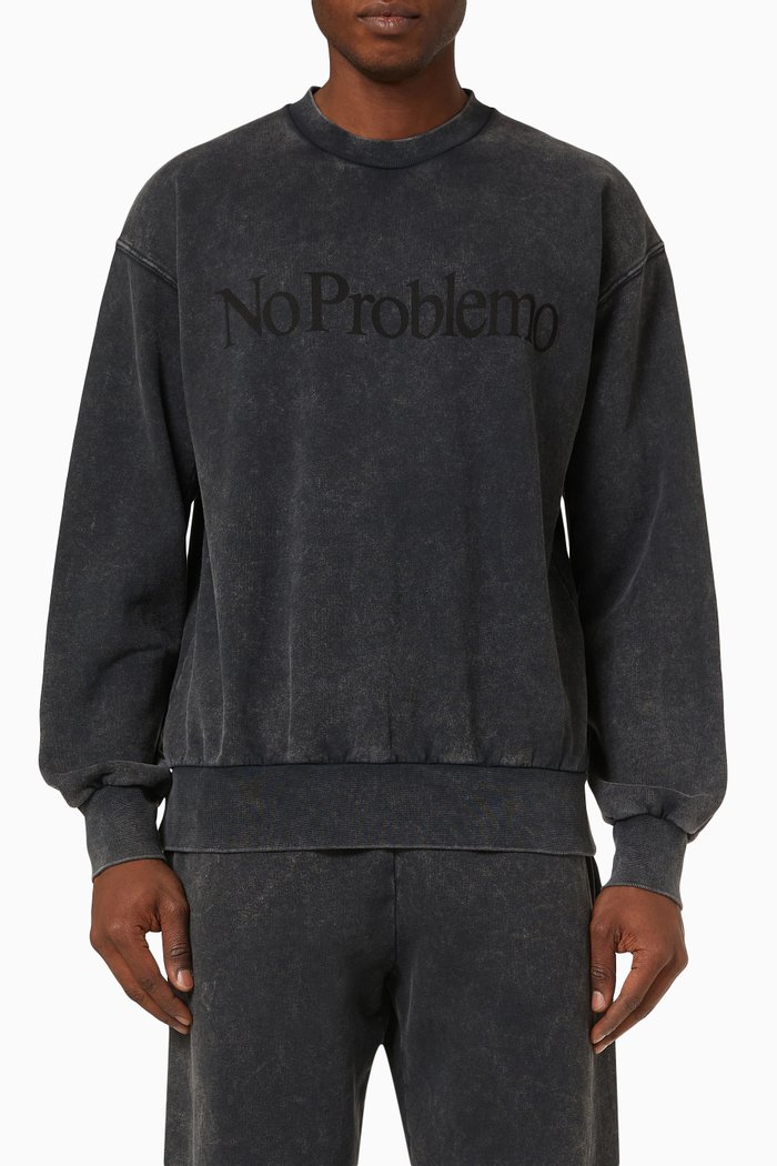 

No Problemo Sweatshirt in Cotton Fleece, Black