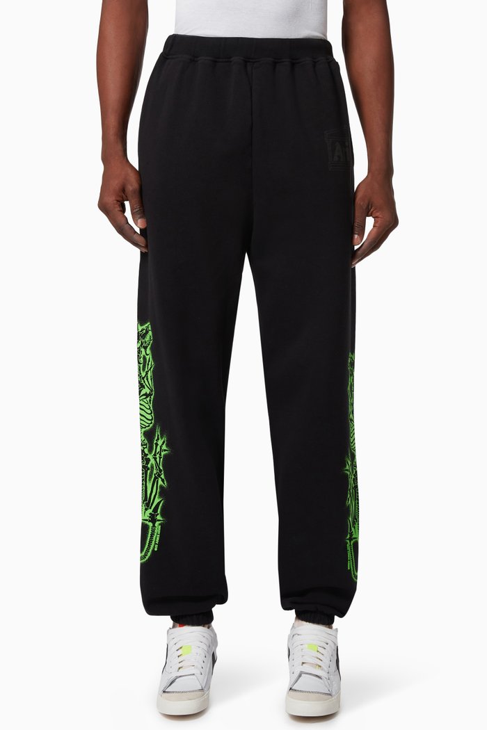 

Dragon Skeletor Sweatpants in Cotton, Black