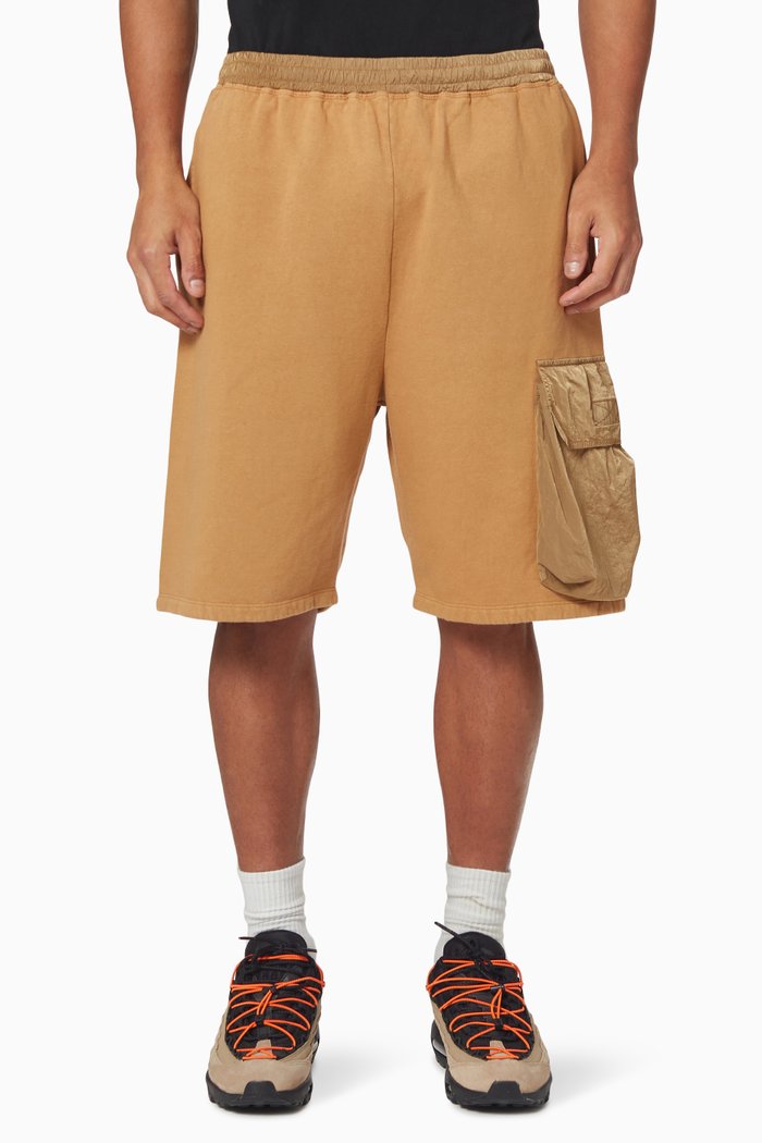 

Hybrid Shorts in Cotton, Brown