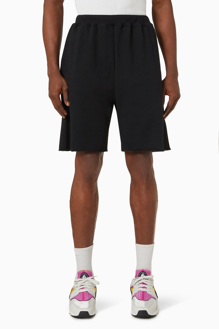 

Premium Temple Sweat Shorts in Cotton Fleece, Black