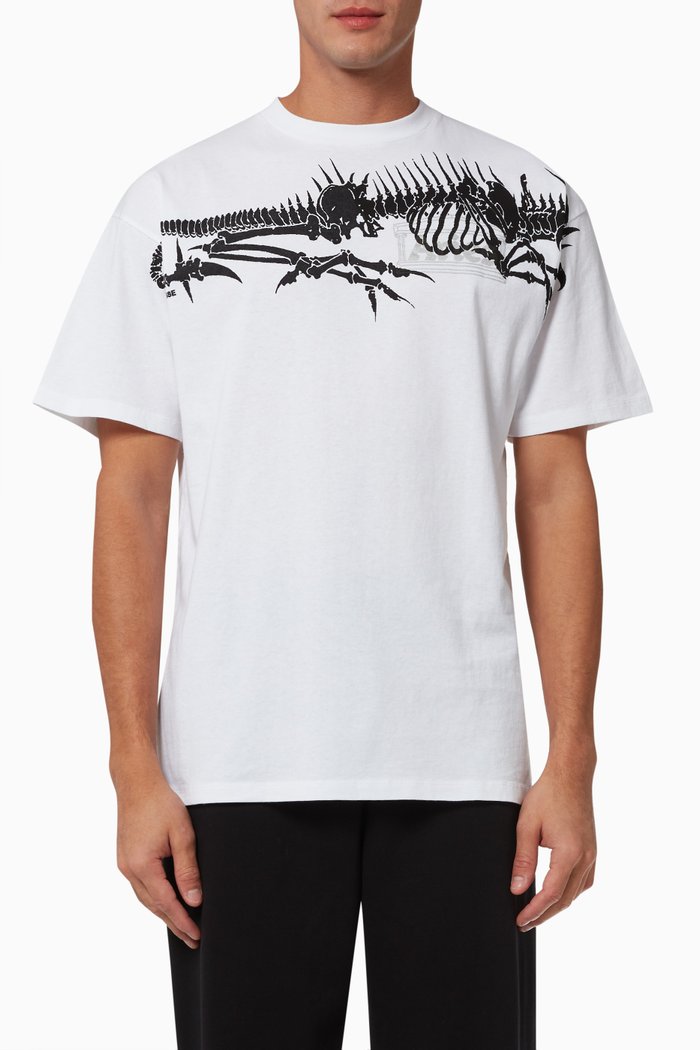 

Dragon Skeletor T-shirt in Cotton Jersey, White