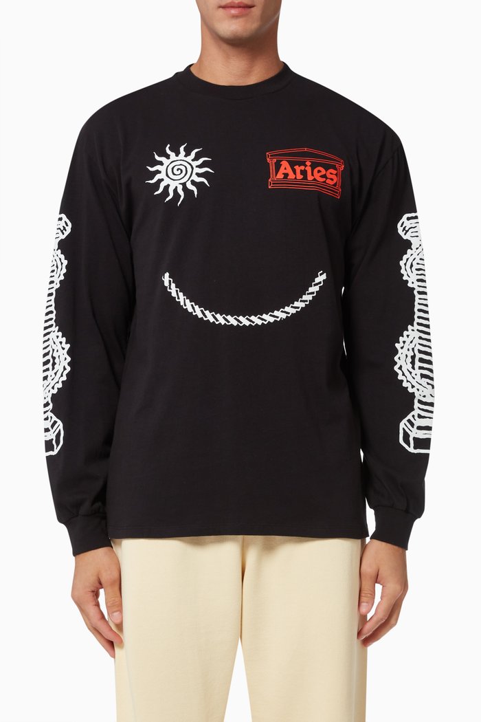 

Happy Dude Sweatshirt in Cotton, Black