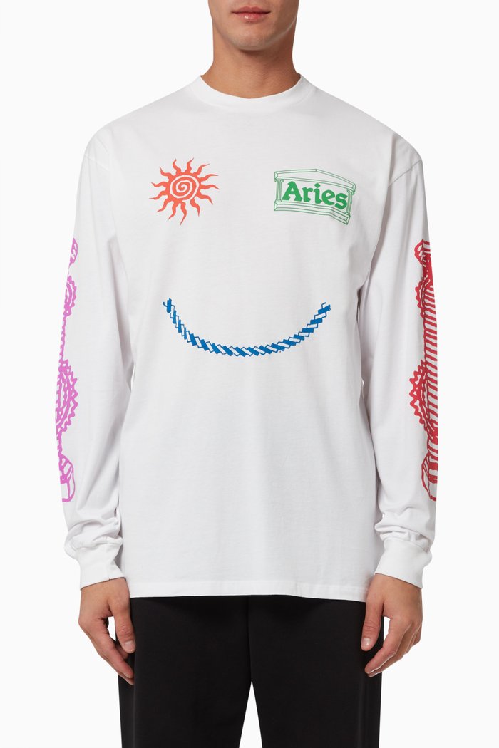 

Happy Dude Sweatshirt in Cotton, White