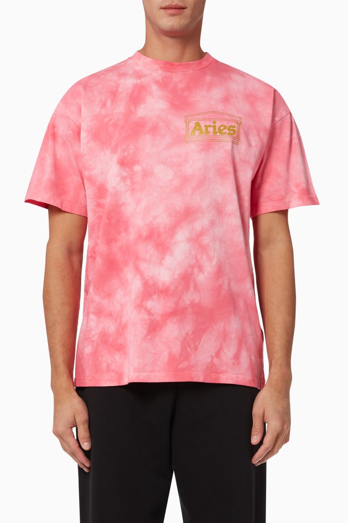 

Temple Tie-Dye T-shirt in Cotton Jersey, Pink