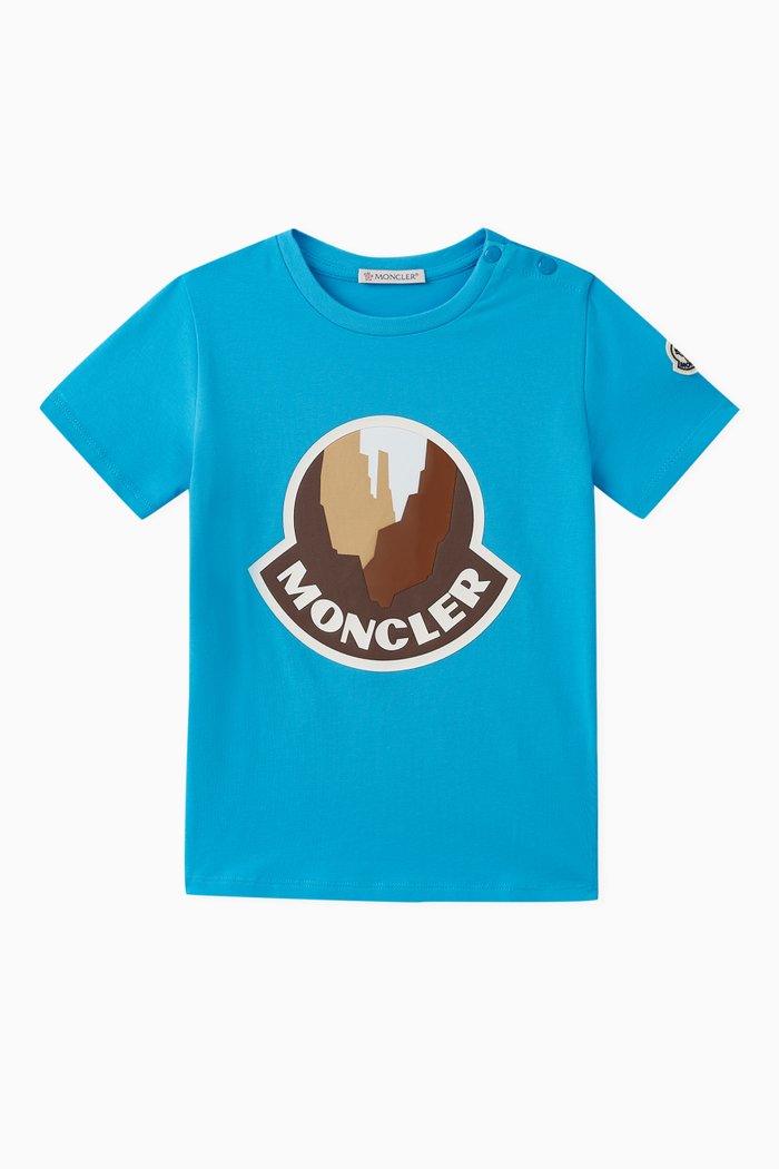 

Brand Logo Print T-shirt in Cotton, Blue