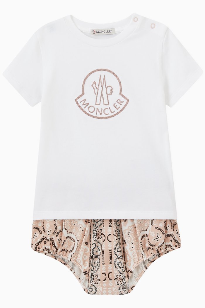 Logo T-shirt and Shorts Set, Neutral